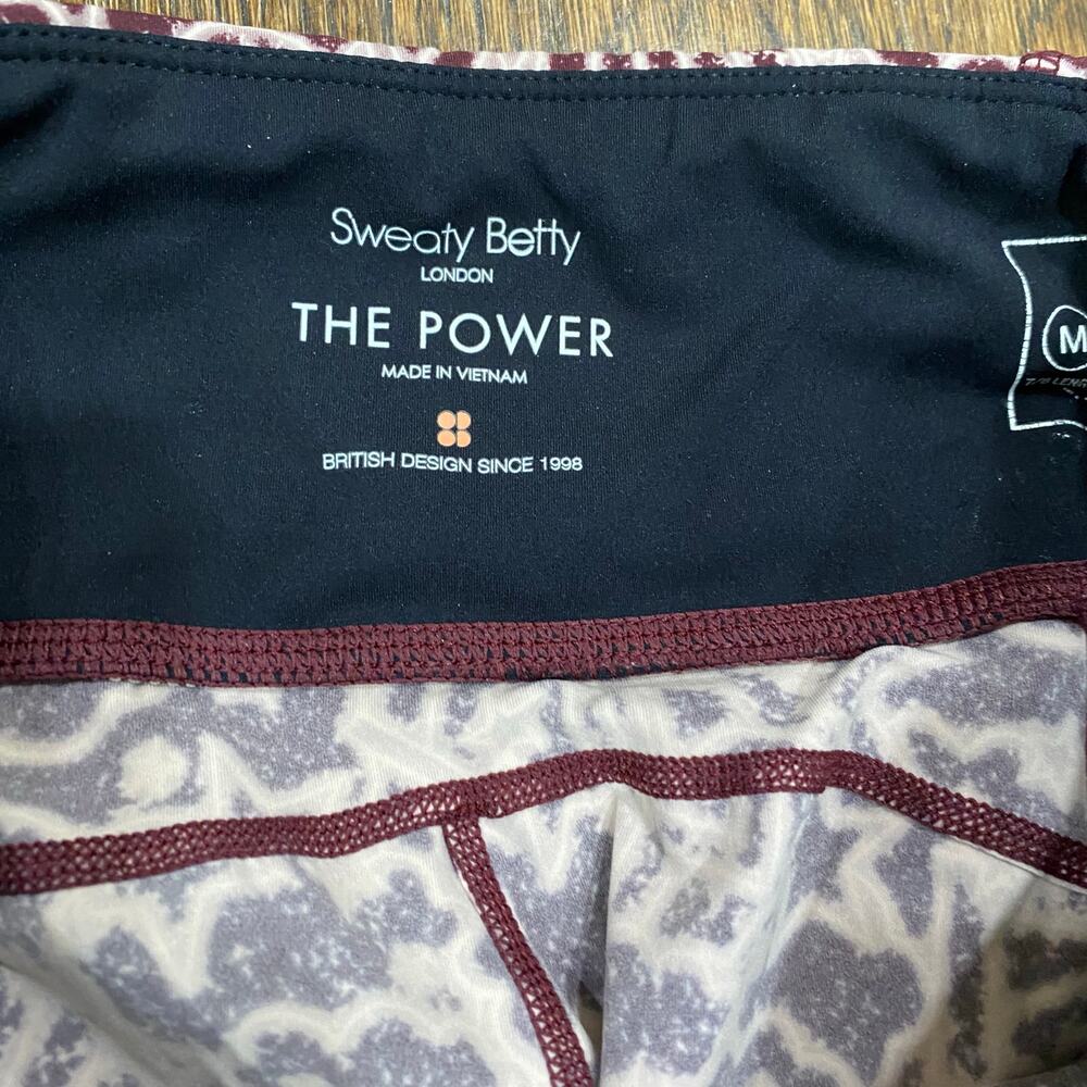 Sweaty Betty The Power Leggings Size Medium 7/8 Length Abstract Burgundy Print - Picture 7 of 9